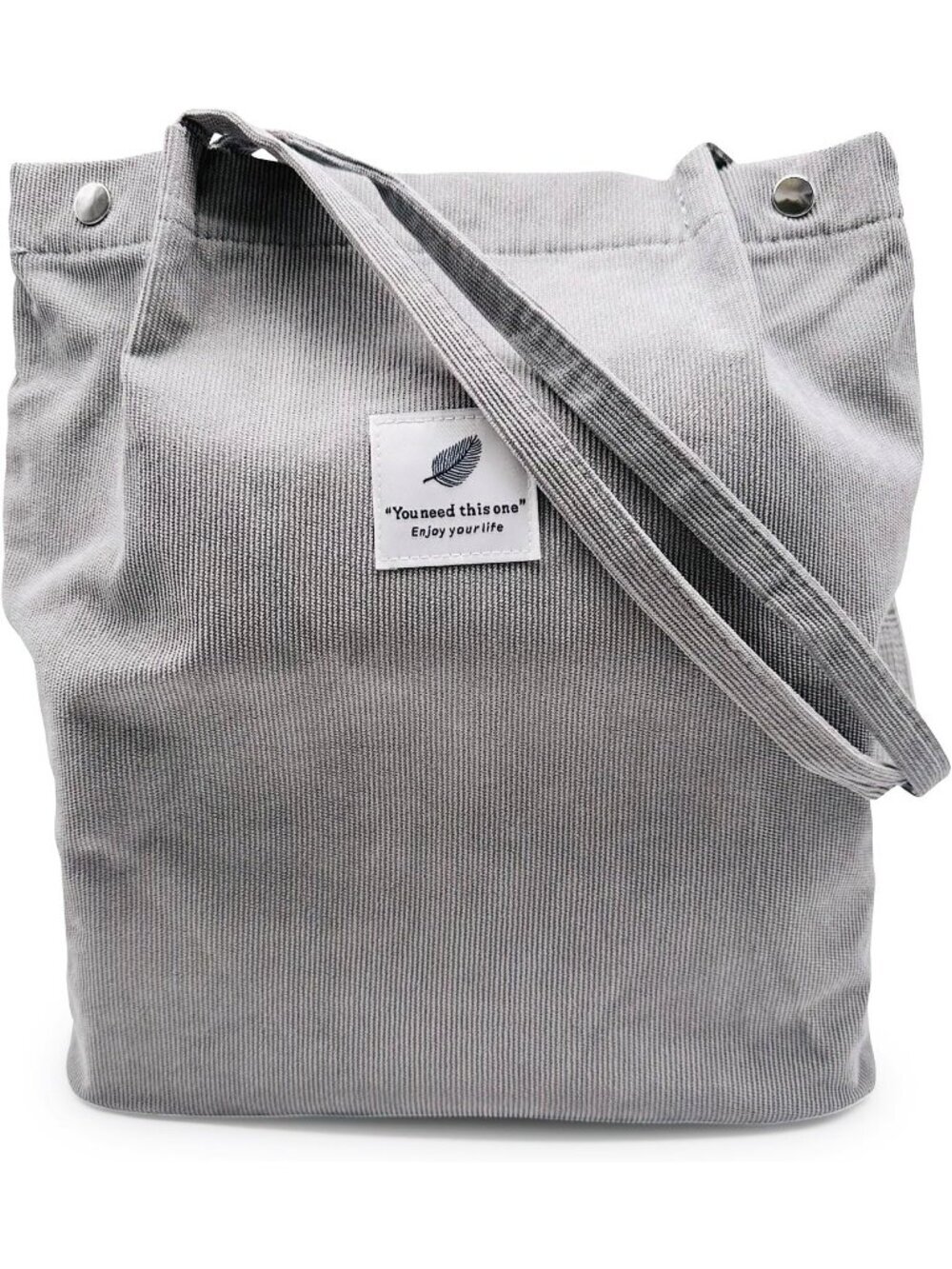 Women's Grey Lightweight Shoulder Bag Buckets Totes Handbag Big Capacity Work